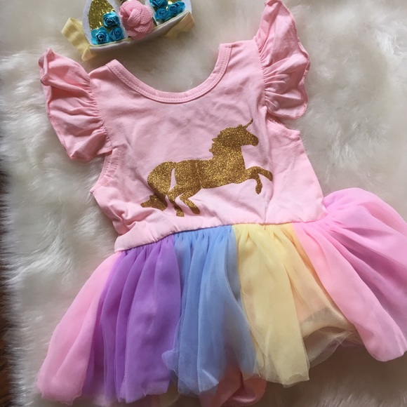 Unicorn Tutu Onesie 🦄 and Headband - Picture 2 of 6